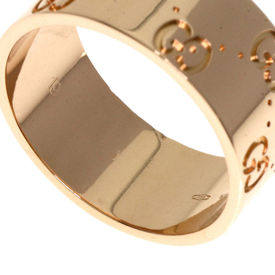 GUCCI Ring 18K Pink Gold gold Icon wide # 19 Women Used Authentic
