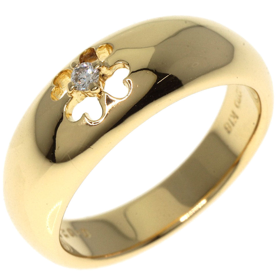 MIKIMOTO Ring 18K Yellow Gold gold Clover motif 1P diamond
