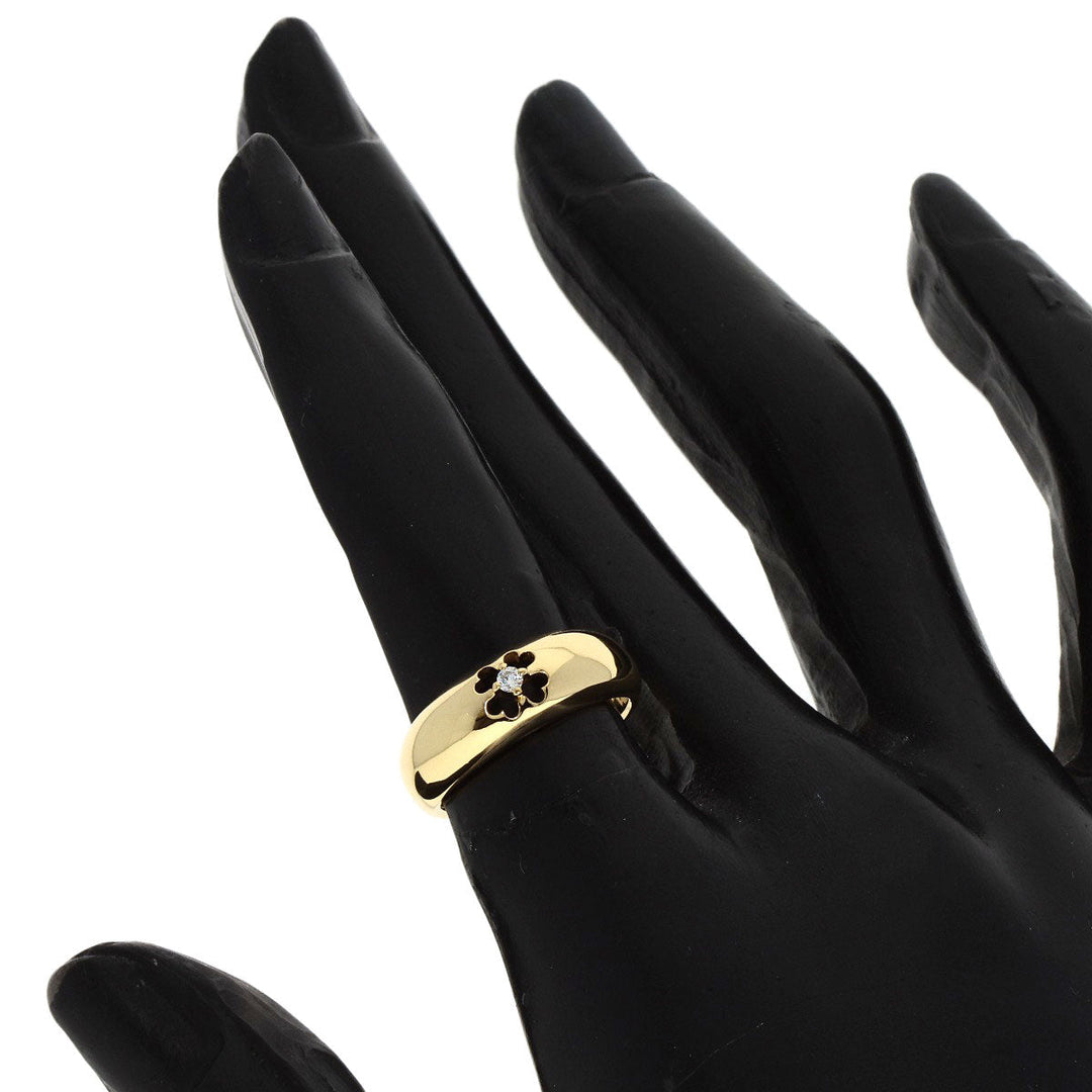 MIKIMOTO Ring 18K Yellow Gold gold Clover motif 1P diamond