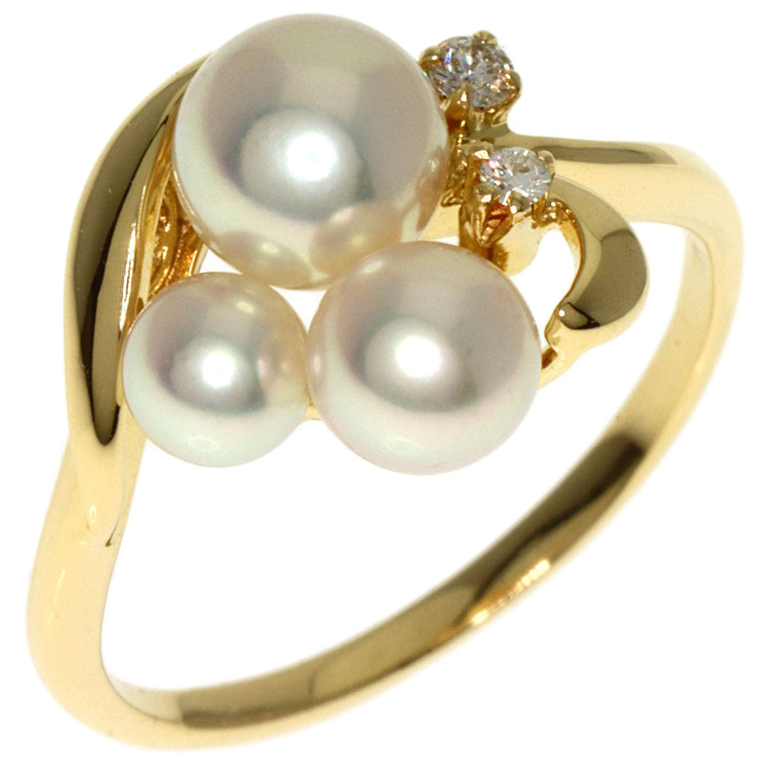 MIKIMOTO Ring 18K Yellow Gold gold Pearl pearl diamond Women Used Authentic