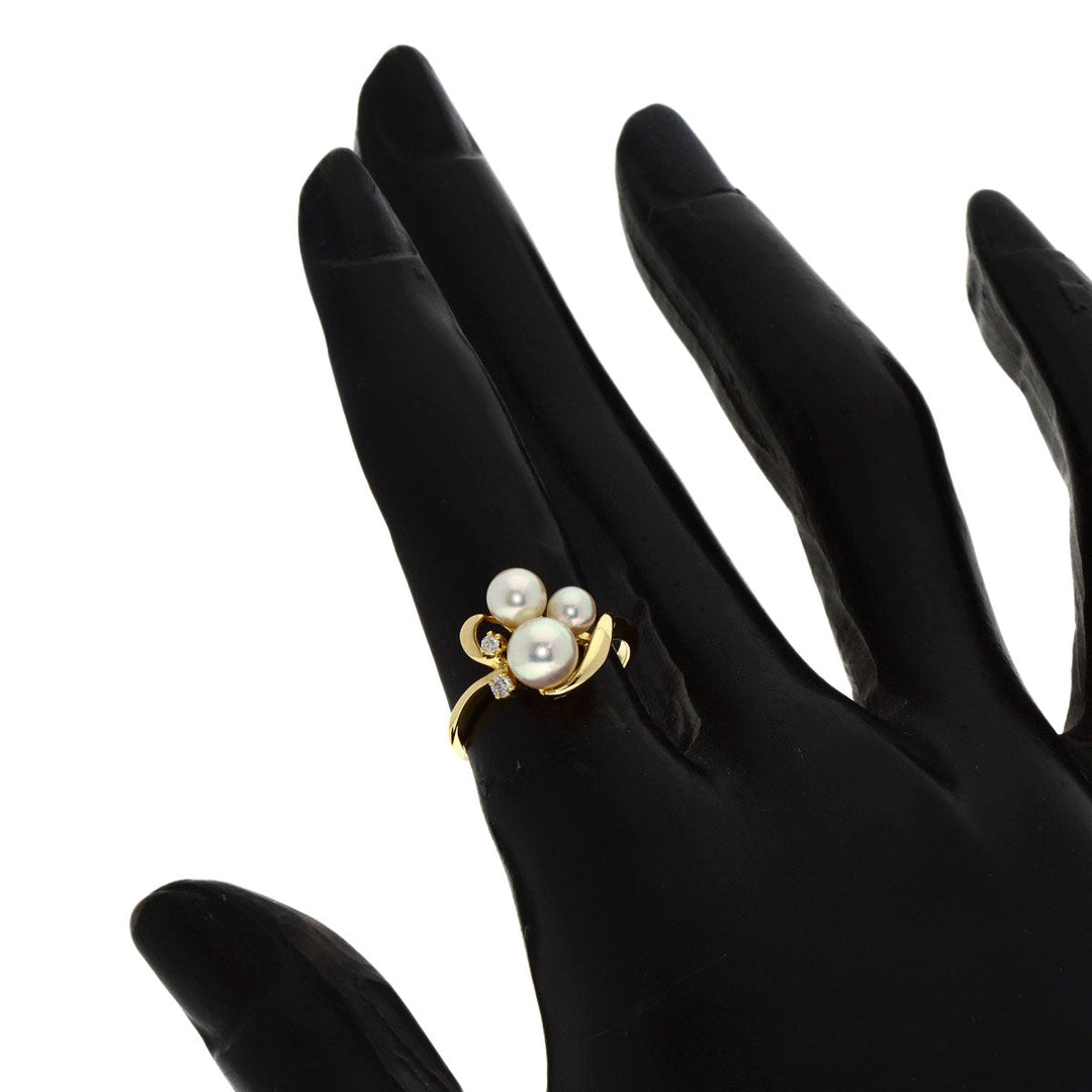 MIKIMOTO Ring 18K Yellow Gold gold Pearl pearl diamond Women Used Authentic