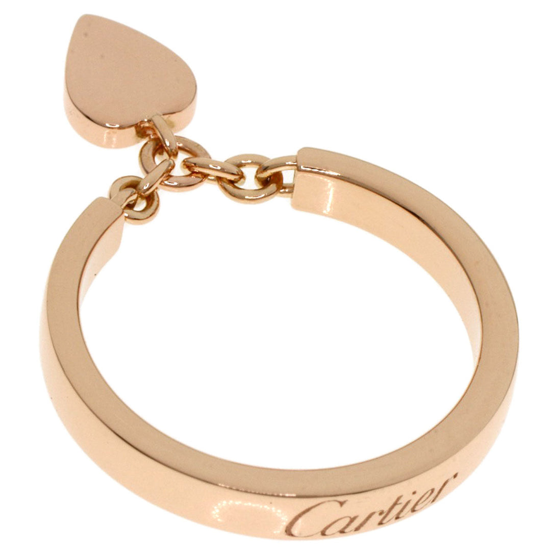 CARTIER Ring 18K Pink Gold gold Monamour Heart #48 Women Used Authentic