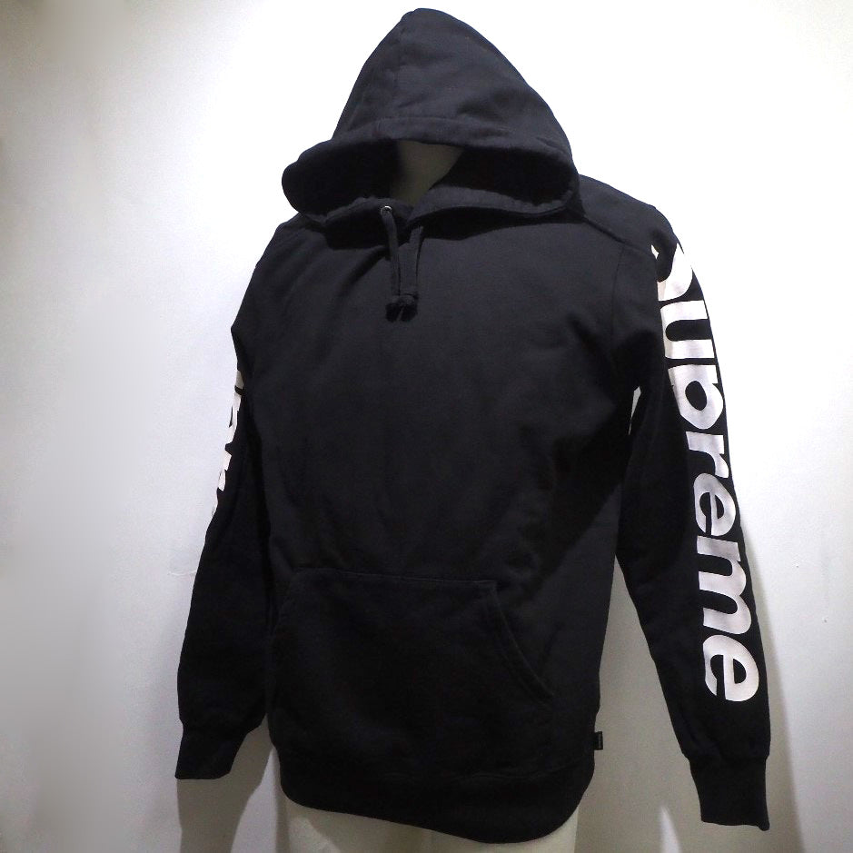 Supreme Hoodie cotton black unisex(Unisex) S Used Authentic