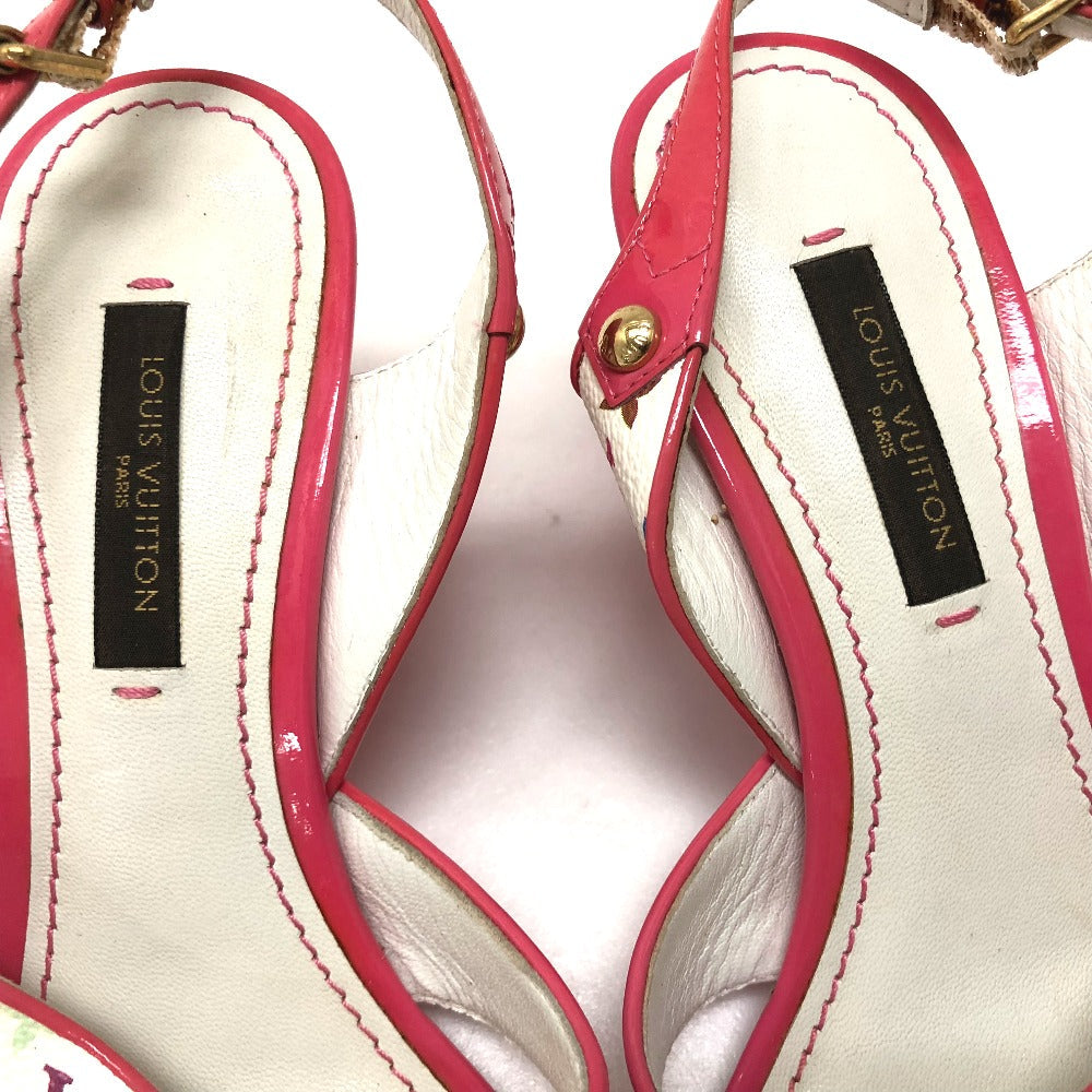 LOUIS VUITTON Sandals Monogram multicolor canvas pink Monogram multicolor Back strap Women 34 Used Authentic