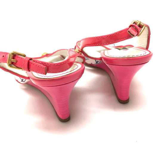 LOUIS VUITTON Sandals Monogram multicolor canvas pink Monogram multicolor Back strap Women 34 Used Authentic