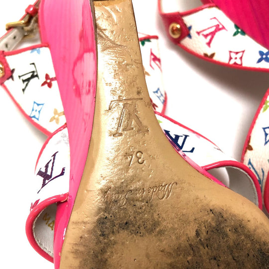 LOUIS VUITTON Sandals Monogram multicolor canvas pink Monogram multicolor Back strap Women 34 Used Authentic