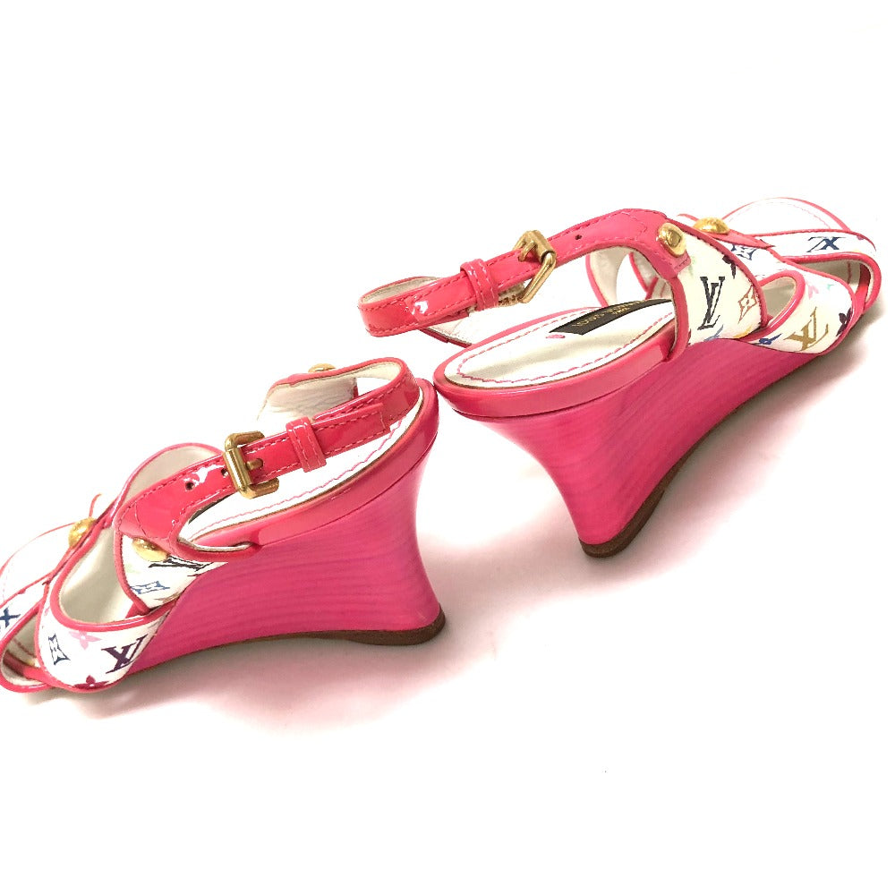 LOUIS VUITTON Sandals Monogram multicolor canvas pink Monogram multicolor Back strap Women 34 Used Authentic