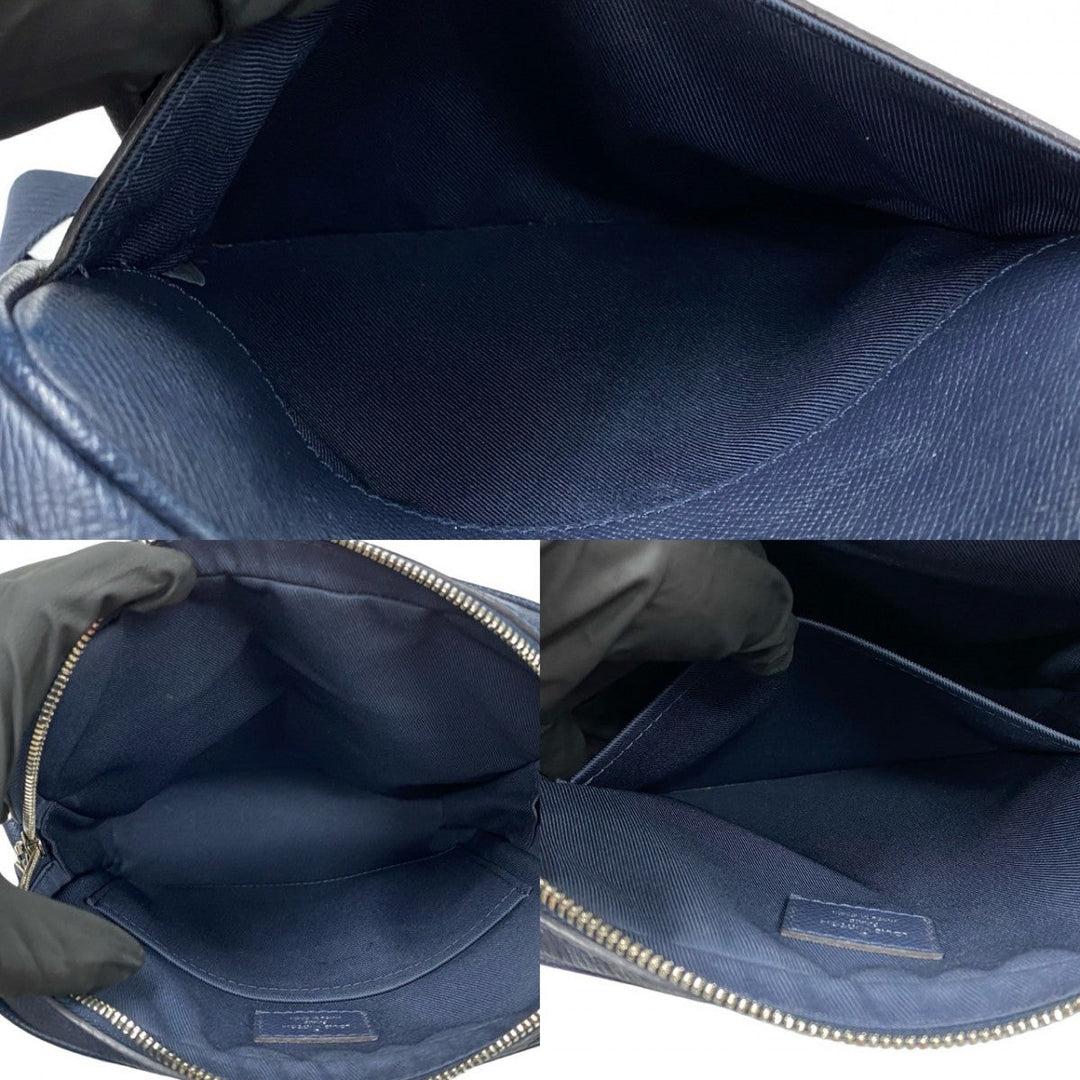 LOUIS VUITTON Shoulder Bag leather Navy Taiga Messenger PPM