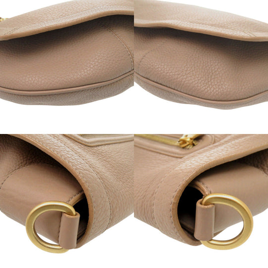 BALLY Shoulder Bag leather beige Shoulder Bag Messenger bag mens Used Authentic