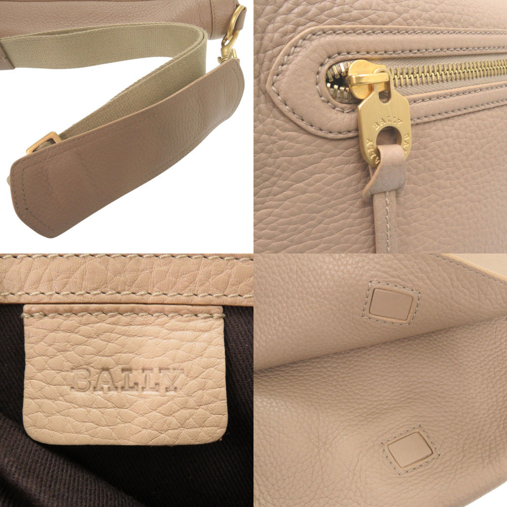 BALLY Shoulder Bag leather beige Shoulder Bag Messenger bag mens Used Authentic