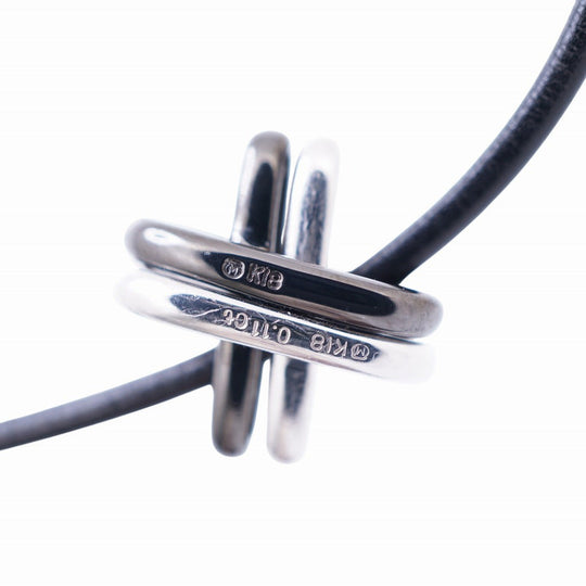 MIKIMOTO Necklace K18 White Gold, Diamond black Cross diamond Women Used Authentic