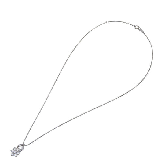 STAR JEWELRY Necklace Pt900Platinum , Pt850Platinum clear Pt900 Diamond 1.00ct Women Used Authentic