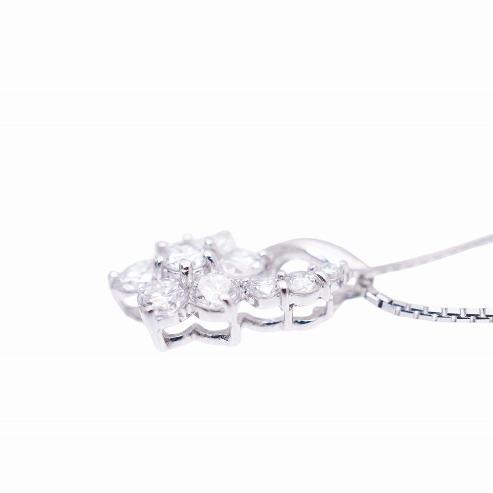 STAR JEWELRY Necklace Pt900Platinum , Pt850Platinum clear Pt900 Diamond 1.00ct Women Used Authentic