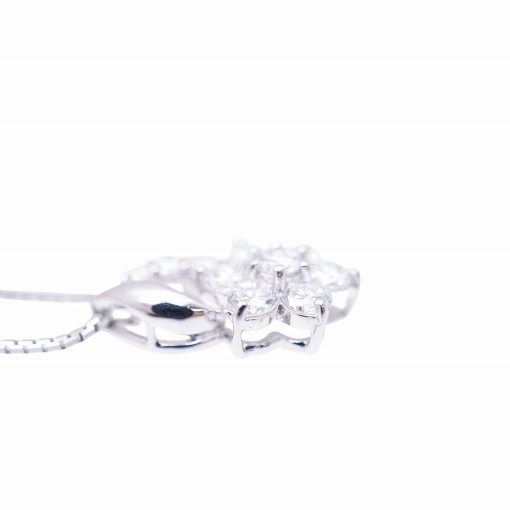 STAR JEWELRY Necklace Pt900Platinum , Pt850Platinum clear Pt900 Diamond 1.00ct Women Used Authentic