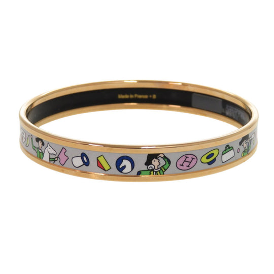 HERMES Bangle metal gray Epic Hermes enamel PM Women Used Authentic