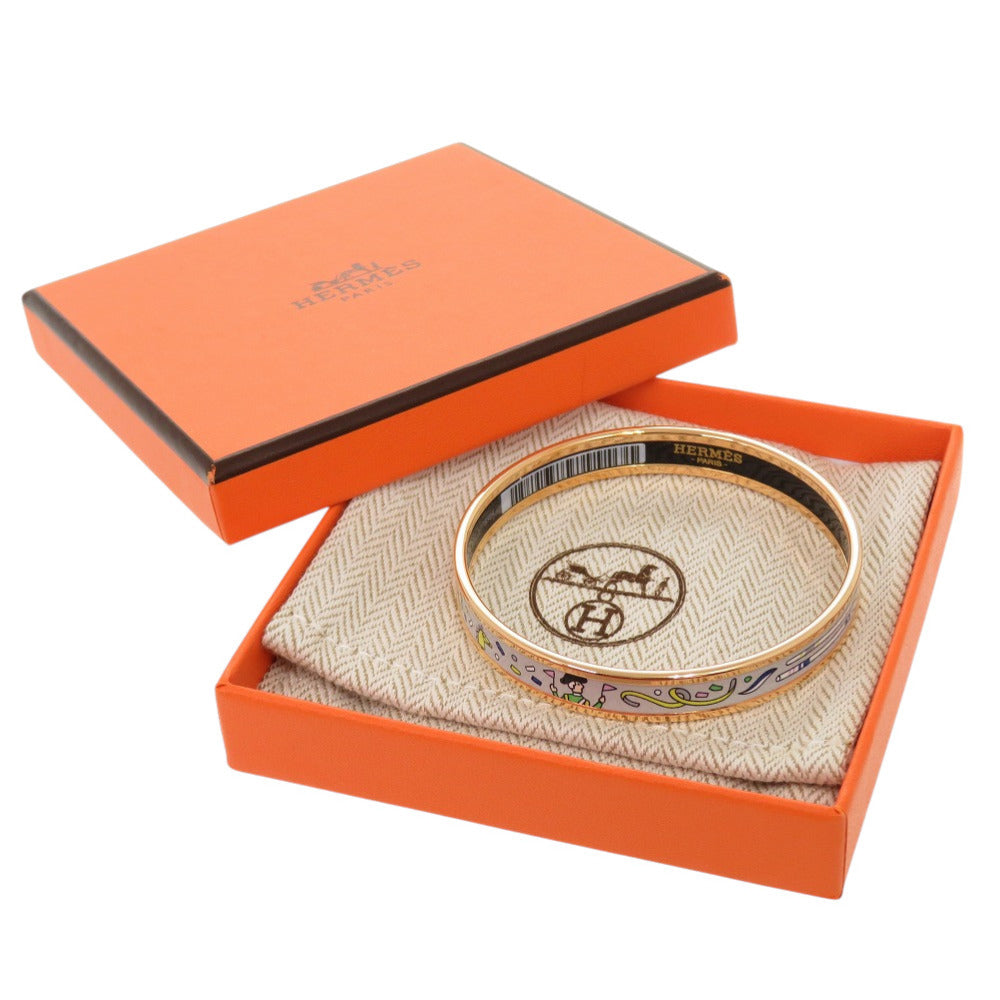 HERMES Bangle metal gray Epic Hermes enamel PM Women Used Authentic