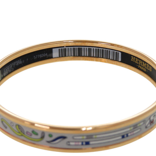 HERMES Bangle metal gray Epic Hermes enamel PM Women Used Authentic
