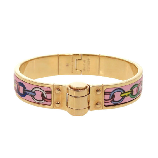 HERMES Bangle metal gold bracelet Charnier PM Women Used Authentic