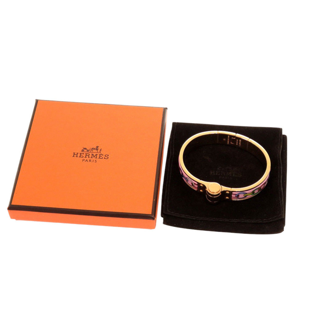 HERMES Bangle metal gold bracelet Charnier PM Women Used Authentic