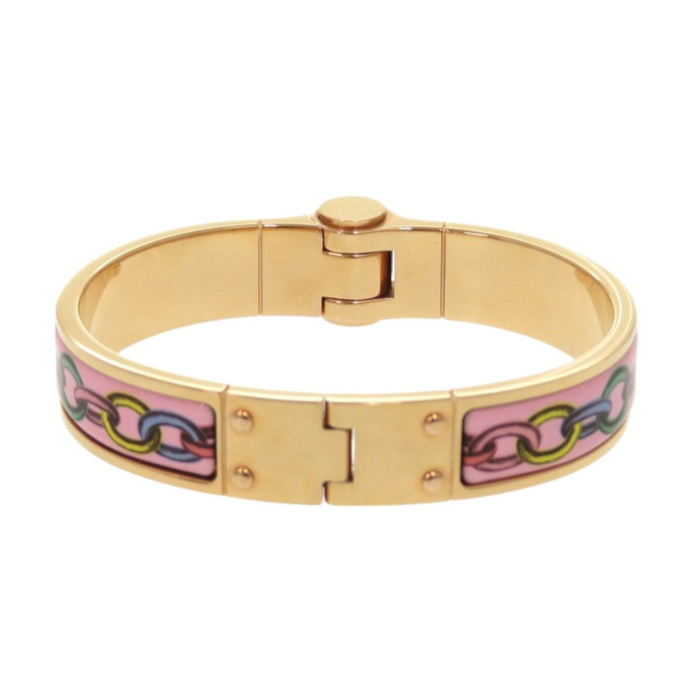 HERMES Bangle metal gold bracelet Charnier PM Women Used Authentic