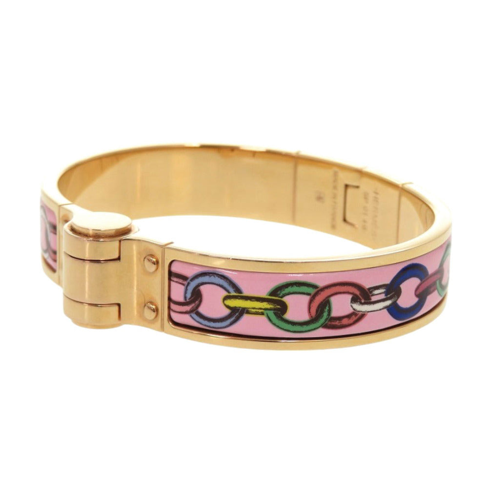 HERMES Bangle metal gold bracelet Charnier PM Women Used Authentic