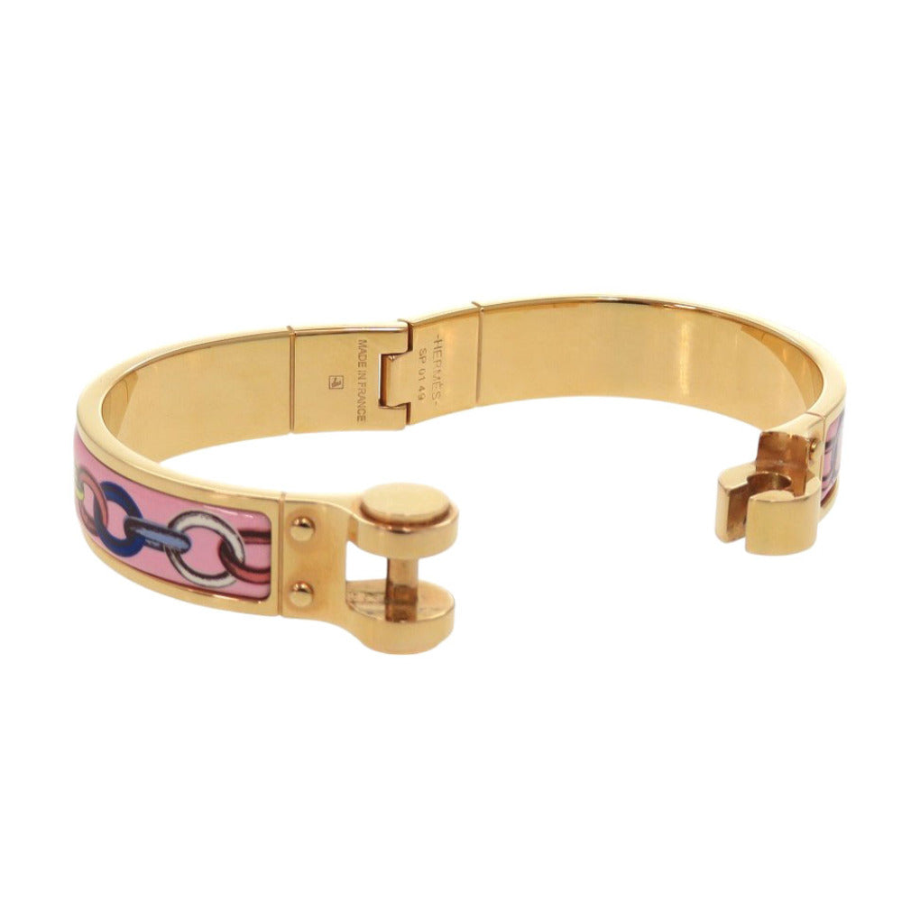 HERMES Bangle metal gold bracelet Charnier PM Women Used Authentic