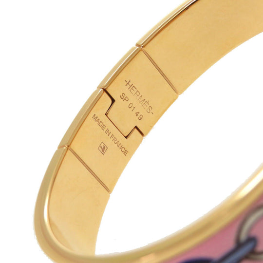 HERMES Bangle metal gold bracelet Charnier PM Women Used Authentic