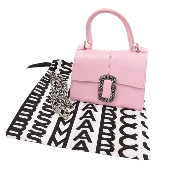 MARC JACOBS Handbag 2P3HSC004H01 685 leather BUBBLEGUM Pink The St. Mark Top Handle Mini Women Used Authentic