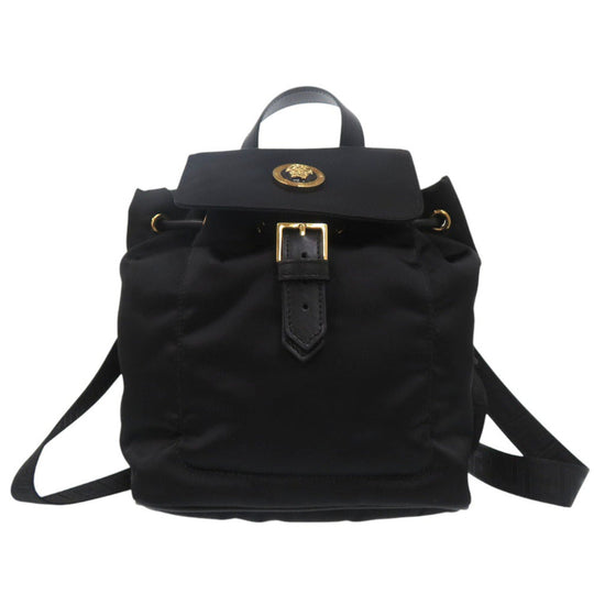 Gianni Versace Backpack 1013792 1A02155  Nylon black Medusa Backpack Mini Bag Women Used Authentic