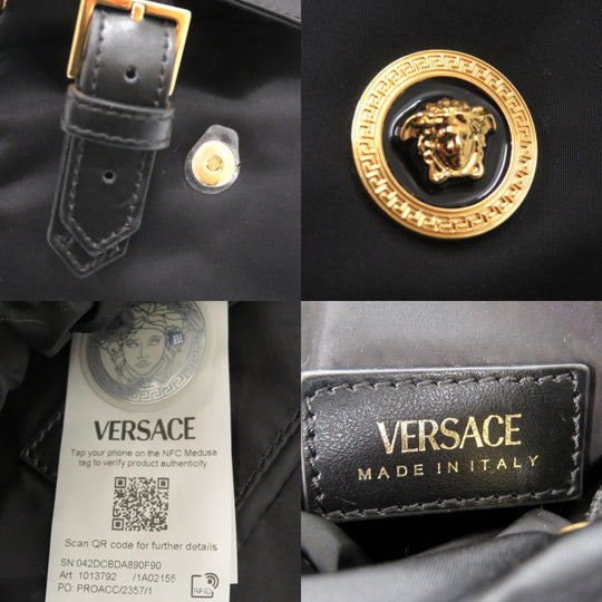 Gianni Versace Backpack 1013792 1A02155  Nylon black Medusa Backpack Mini Bag Women Used Authentic
