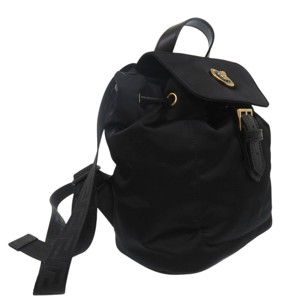 Gianni Versace Backpack 1013792 1A02155  Nylon black Medusa Backpack Mini Bag Women Used Authentic