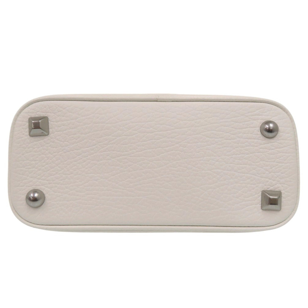 Maison Margiela Shoulder Bag S56WG0081 P0396 leather white 5AC Micro 2WAY Shoulder Bag in Embossed Leather Women Used Authentic