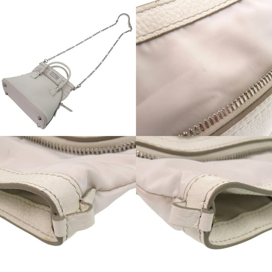 Maison Margiela Shoulder Bag S56WG0081 P0396 leather white 5AC Micro 2WAY Shoulder Bag in Embossed Leather Women Used Authentic