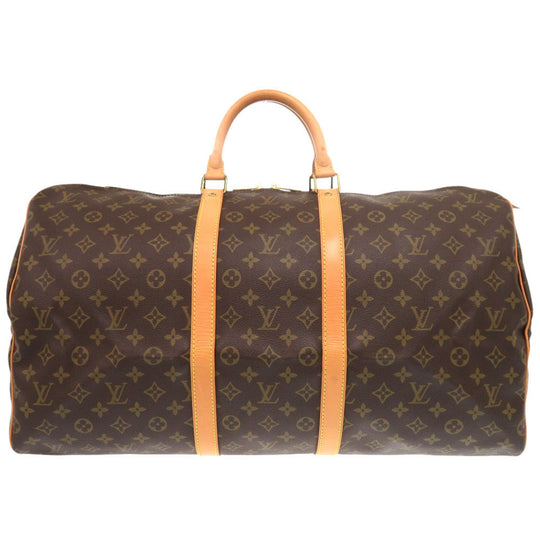 LOUIS VUITTON Boston Duffel bag M41424 Monogram canvas Brown Monogram Keepall 55 mens Used Authentic
