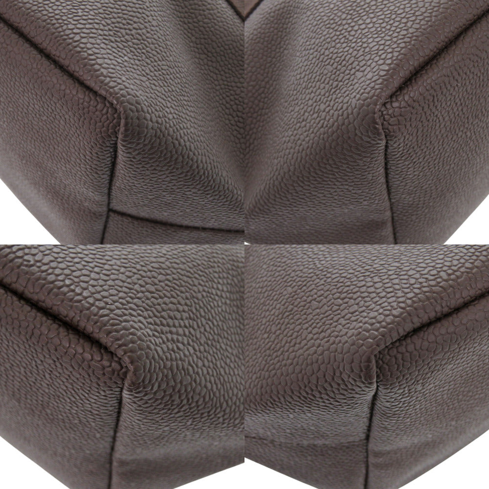 Herve Chapelier Handbag 701GP Leather, Pebbled Grain Coated Canvas Brown Luxe Boat-shaped Tote S Women Used Authentic