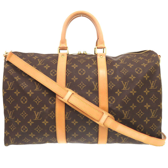 LOUIS VUITTON Boston Duffel bag M41418 Monogram canvas Brown Monogram Keepall bandouliere45 mens Used Authentic