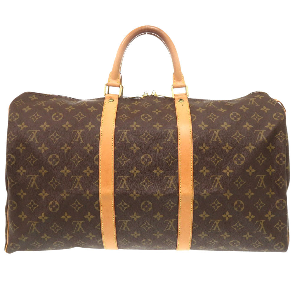 LOUIS VUITTON Boston Duffel bag M41426 Monogram canvas Brown Monogram Keepall 50 mens Used Authentic