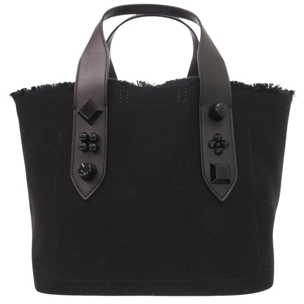 Christian Louboutin Tote Bag 3215121 Cotton canvas black 2WAY Shoulder Bag Frangibus Women Used Authentic
