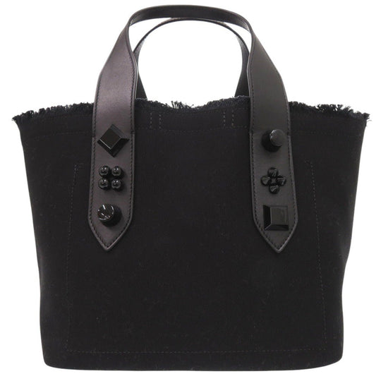 Christian Louboutin Tote Bag 3215121 Cotton canvas black 2WAY Shoulder Bag Frangibus Women Used Authentic
