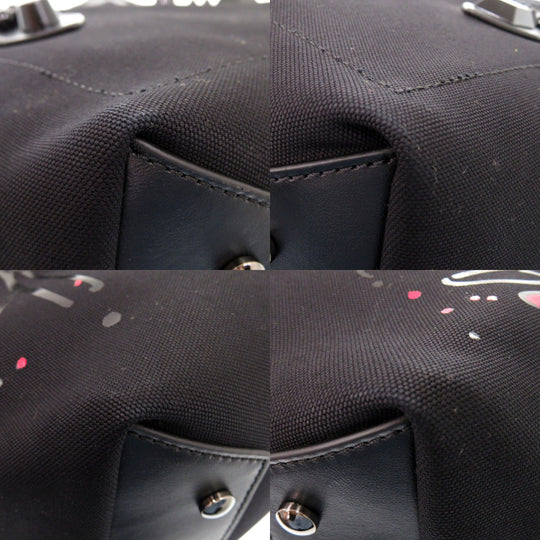 Christian Louboutin Tote Bag 3215121 Cotton canvas black 2WAY Shoulder Bag Frangibus Women Used Authentic