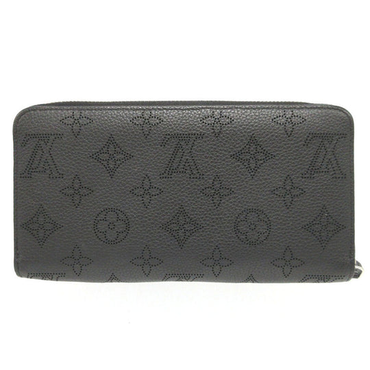 LOUIS VUITTON Long Wallet Purse M61867 Monogram Mahina black Zip Around Monogram Mahina Zippy wallet unisex(Unisex) Used Authentic