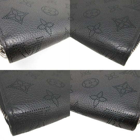 LOUIS VUITTON Long Wallet Purse M61867 Monogram Mahina black Zip Around Monogram Mahina Zippy wallet unisex(Unisex) Used Authentic
