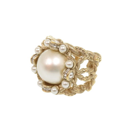 CHANEL Ring Metal, Faux Pearl gold