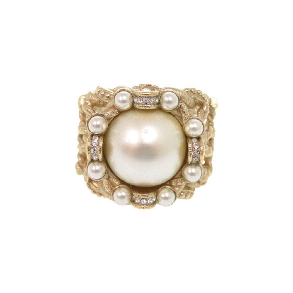 CHANEL Ring Metal, Faux Pearl gold