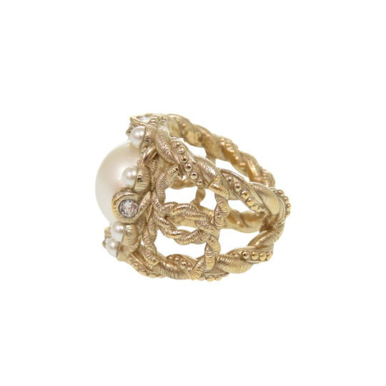 CHANEL Ring Metal, Faux Pearl gold
