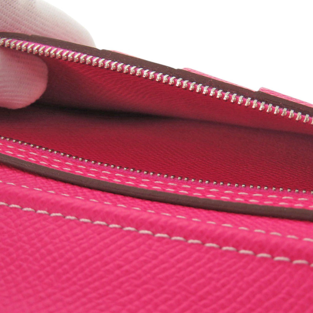 HERMES Notebook cover Epsom Rose shocking Agenda zip