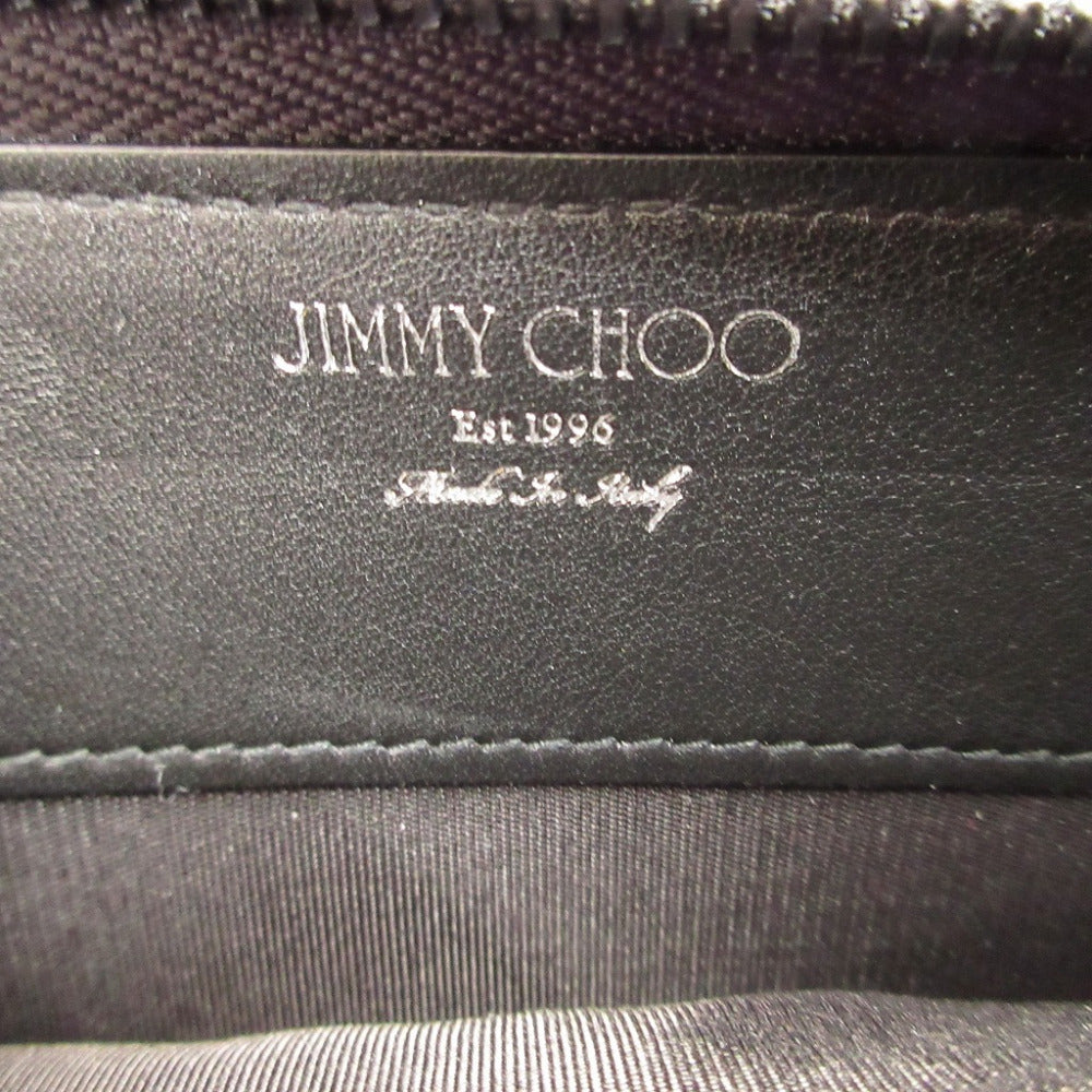 JIMMY CHOO Long Wallet Purse canvas Navy Zip Around Star Studs CARNABY unisex(Unisex) Used Authentic