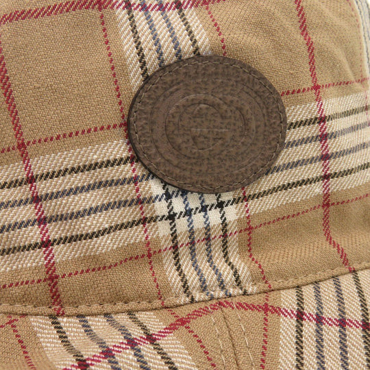 GUCCI Other hats GG Supreme Brown Reversible Bucket Hat Check Pattern mens Used Authentic