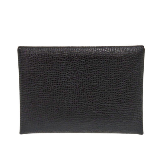 HERMES Card Case Epsom Noir Calvi