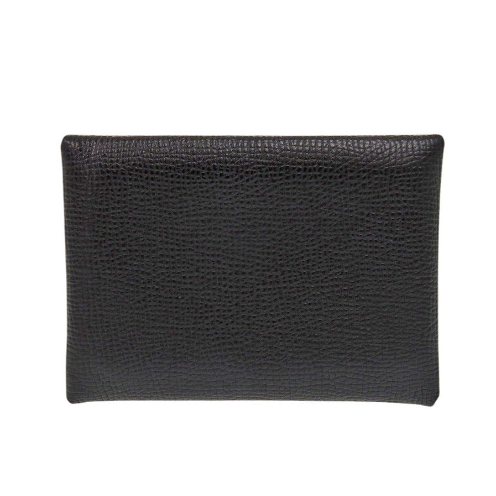 HERMES Card Case Epsom Noir Calvi